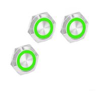 Metal Construction Pack of Three Waterproof LED Light Switches, Perfectly Suited to Meet Diverse Electrical Needs (Green)