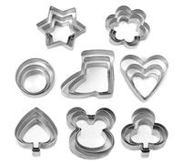 Metal Cookie Cutter Set - 24 Stainless Steel Shapes Including Triangle, Oval, Round, Flower Shape,Star, Rectangle, Square,Hear for Baking Biscuits and Mini Molds