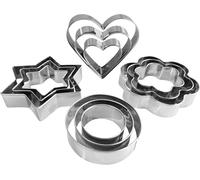 Metal Cookie Cutters Set- Heart, Star, Round, Flower - 12Pcs Cookie Cutters - Heart Star Cookie Cutter Round Small Cutter Flower Cookie Cutter for Baking