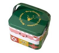 Metal Cookie Tins Reusable | Empty Candy Storage Tinplate Kids Family Cake Snack Chocolate Jewelry Party Holiday Birthday Year Food Baskets (F, 13x11x10cm)