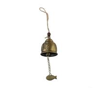 Metal Copper Wind Chimes Bells Ornament with Hanging Fish Pendant for Home and Garden Decor, Producing Pleasant and Calming Sounds for Relaxing Atmosphere (Buddha)