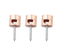 Metal Cord Holder 3pcs Cable Anchors Wire Organizer for Home Office Setup - Aluminium Clips for Secure Wire Fixing Round Flat Cables Under 7mm Lighting Install Bronze White(rose gold)