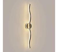 Metal Corridor Long Strip Wall Sconce with White Acrylic Shade,Linear Wave Wall Lamp, Modern LED 3000K-Warm Light Wall Lighting,Chaner Ceiling Light Fixture(White-120CM) (Dark 80CM)