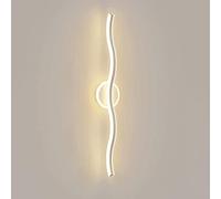 Metal Corridor Long Strip Wall Sconce with White Acrylic Shade,Linear Wave Wall Lamp, Modern LED 3000K-Warm Light Wall Lighting,Chaner Ceiling Light Fixture(White-120CM)