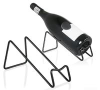 Metal Countertop Wine Rack Set 2 Pieces Incorporating Geometric Design Principles and Practical Storage Orientation (Black wine rack)
