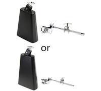 Metal Cowbell Noise Maker & Mount Holder Drumset Kit Hoop Mounted Cowbell Clamp Drum Hardware For Percussion Instrument Drum Hardware Replacement Parts Accessories Percussion Accessory