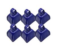 Metal Cowbells, 3 Inch Blue Cow Bells for for Sports Events Weddings, Cheering, Spirit, Loud Cow Bell Ideal Hand Percussion Cowbells Noise Makers for Football Games Celebrations (6 Pack)