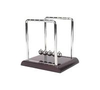 Metal Cradle Desktop Ornament Energy Science Home Decoration Physics Pendulum Ball Balance Table Sculpture Living Room Bedroom Office Craft Gift (B, 13.5x14cm)