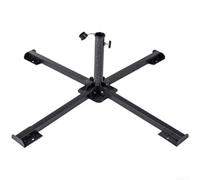 Metal Cross Base for Outdoor Umbrellas - Adjuble Support Pole for 3.2cm Diameter Umbrellas - Foldable Umbrella nd for Garden and Patio Use
