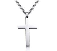 Metal Cross Pendant Chain Necklace Christ Crucifix Cross for Men Women Pray Trailer
