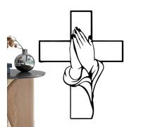 Metal Cross Wall Art,Metal Bedroom Decoration,Decorative Wall Art Sculpture | for Christian Families Interior Designers Homeowners Collectors Living Room Bedroom Office Meditation Space