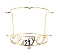 Metal Crown Display Stand for Headpieces with 2 Tier Hooks | Golden Tabletop Organiser, Tidy Access for Dressing Areas, Suitable for Photographers and Makeup Artists
