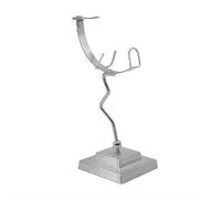 Metal Crystal Ball Holder With Base, Moon Shaped Small Crystal Display Stand Alloy Sphere Holder Display for Gemstones Mini Balls Geodes Mineral Agate Home Office Decor (Silvery)