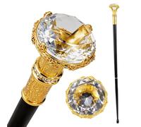 Metal Crystal Diamond Head Walking Cane, Scepter Royal Crystal