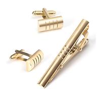 Metal Cufflink Tie Clip Set Everything Goes With Men's French Shirt (d As Show)