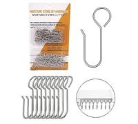 Metal Curtain Hooks for Drapes - 100 Pack Drapery Hooks Curtain Track Hooks Hanger S Hooks Stainless Steel Hardware Hooks Small Clips for Ceiling Curtains Track Indoor/Shower/Window