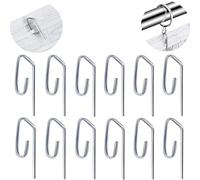Metal Curtain Hooks for Window Curtain, Door Curtain Header Tape Drapery Hooks (50 Pack)