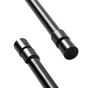 Metal Curtain Rod Extendable No Drilling Telescopic Curtain Pole Heavy Duty Adjustable Hanging Pole for Doorways Bathroom Shower Windows Black 105-190CM