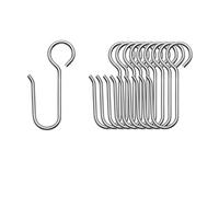 Metal Curtain Track Hooks S Shaped Small Curtain Hooks Stainless Steel Drape Wire Hook for Ceiling Curtain Track Accessories
