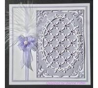 Metal Cutting Dies Stencils,10x7.5cm Lace Lattice Oval Frame Metal Cutting Dies Card Making Embossing Stencil Die Cut Paper Craft