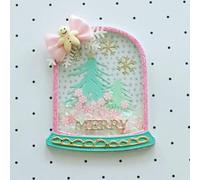 Metal Cutting Dies Stencils,7.8x9.2cm Christmas Snow Globe Dome Shaker Metal Cutting Dies for Scrapbooking Photo Album Decorative Embossing Paper Card Stencils