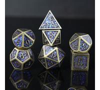 Metal D&D Dice Set 7-Piece Polyhedral Dice - D20, D12, D10, D8, D6, D4 for Dungeons & Dragons, MTG Games