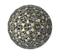 Metal D100 - 50mm Multi-Faced Polyhedral with 100 Faces | Velvet Bag for Dungeons Dragons Role Playing Board Game RPG Set of Accessories Collectible Tool