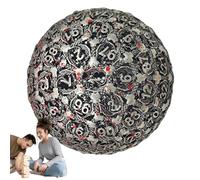 Metal D100 Dice - Single Polyhedral Game Piece, Glossy Finish Design | Tabletop Role Playing Accessory, Precision Balanced Structure Ensures Fair Random Results Every Roll, Solid
