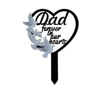 Metal Dad Memorial Stake Grave Dove Decorations for Cemetery Gravesite Sympathy Markers Waterproof Memorial Gifts for Loss of Dad Tombstones Plaque Outdoors Lawn Yard Decor (Dad)