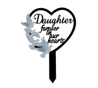 Metal Daughter Memorial Stake Grave Dove Decorations for Cemetery Gravesite Sympathy Markers Waterproof Memorial Gifts for Loss of Daughter Tombstones Plaque Outdoors Lawn Yard Decor (Daughter)