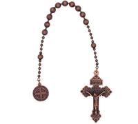 Metal Decade Rosary with Pardon Crucifix | Battle with the Power of Prayer | Great Catholic Gift for Confirmation, S, Wood, No Gemstone