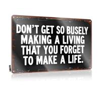 Metal Decor For Home Bar Don'T Get So Busily Making A Living That You Forget To Make A Life. Tin Sign Pool Zone Tin Sign Sign Decor(30X40CM)