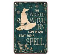 Metal Decor for Kitchen The Wicked Witch Inn Come In And Stay for A Spell Witch Decorations for Party Tin Sign Chic Art Wall Metal Decorations Funny Iron Plaque Signs Gift 8x12 inch