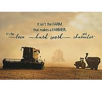 Metal Decor for Outside Farmer It Isn't The Farm That Makes A Farmer It's The Love Hard Work and Character Metal Signs Vintage Room Decor Wall Art Tin Sign Gift for Garage Living Room 8x6 inch