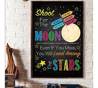 Metal Decor for Wall Vintage Metal Tin Sign Shoot for The Moon Even If You Miss You Will Land Among The Star Poster Tin Sign Poster Vintage Metal Signs for Bar Club Man Cave Room Wall Decor 8x12 inch