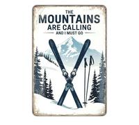 Metal Decor Skiing & Mountains Novelty Wall Décor Sign Retro Posteration For Shopstore Dining Room Kitchen M
