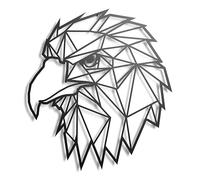 Metal Decoration Floating Wall Sculpture with Shades Steel (43 x 31 cm, Eagle)