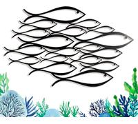 Metal Decoration Floating Wall Sculpture with Shadows Steel (43 x 31 cm, Fish)
