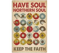 Metal Decoration for Garden Have Soul Northern Soul Retro Metal Signs Vintage Room Decor Aesthetic Wall Art Tin Sign Gift for Garage Bathroom Living Room Man Cave Bar 8x6 inch