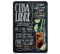 Metal Decoration for Outside Wall Cuba Libre Cocktail Tin Sign How to Make A Cuba Libre Metal Sign Vintage Home Decor Rustic Aluminum Tin Signs Wall Art Metal Poster for Garage Bar 8x12 inch