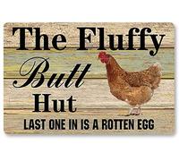 Metal Decoration for Wall Metal Sign The Fluffy Butt Hut Last One in is A Rotten Egg Retro Metal Tin Sign Vintage Aluminum Sign for Kitchen Home Cafe Wall Art Decor 12x8 inch