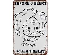 Metal Decorations for Living Room Funny Novelty Tin Sign Before After 6 Beers Bar Pub Restaurant Retro Wall Decor Garden Man Cave Cafes Office Store Pubs Club Metal Aluminum Sign Gift 8x12 inch
