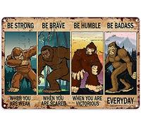 Metal Decorations for Wall Bedroom Bigfoot Metal Wall Art Bigfoot in The Forest Be Strong When You are Weak Be Brave Metal Sign Decor Tin Aluminum Sign Vintage Wall Art Metal Poster 8x12 inch