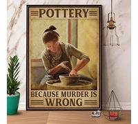 Metal Decorations Outdoor Pottery Because Murder is Wrong Retro Tin Signs Vintage Funny Signs Unique Home Decorations Cute Wall Decor Metal Poster for Bedroom Office Kitchen 8x12 Inch