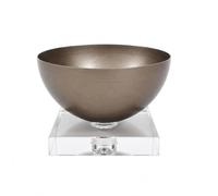 Metal Decorative Bowl with Base Versatile Bowl-Shaped Display Tray with Square Pedestal Space-Conscious Footed Tray for Guesthouse