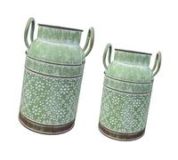 Metal Decorative Flower Vases, Farmhouse Pitcher with Handle, Rustics Floral Milk Kettle Vase Home Decors Elegant Kettle for Flowers