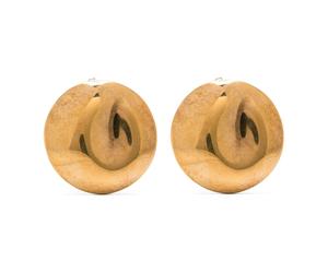 Metal Dented Stud Earrings - female - Golden Goose - Earrings - Yellow - ONE SIZE - Accessories ONE SIZE