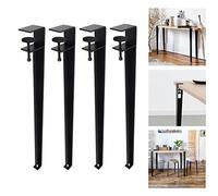 Metal Desk Legs - 4PCS Hairpin Table Legs for DIY Coffee and Console Furniture, 28 Inch Removable Clamps, Telescoping with Floor Fitters