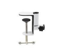 Metal Desktop Mounting Clamp with Heavy-Duty C-Shaped Cantilever Bracket and Stable Base, 360° Rotation, Sponge Pad Protection, Black