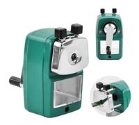 Metal Desktop Pencil Sharpener, Pencil Sharpeners Manual with Container, Helical Blade for Kids Students Office (Green)